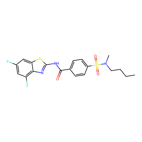4-[butyl(methyl)sulfamoyl]-N-(4,6-difluoro-1,3-benzothiazol-2-yl)benzamide structure
