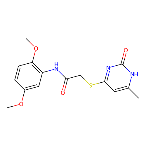 N-(2,5-dimethoxyphenyl)-2-[(6-methyl-2-oxo-1H-pyrimidin-4-yl)sulfanyl]acetamide structure