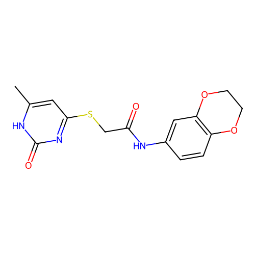 N-(2,3-dihydro-1,4-benzodioxin-6-yl)-2-[(6-methyl-2-oxo-1H-pyrimidin-4-yl)sulfanyl]acetamide structure
