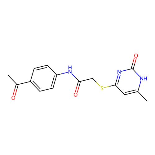 N-(4-acetylphenyl)-2-((6-methyl-2-oxo-1,2-dihydropyrimidin-4-yl)thio)acetamide structure