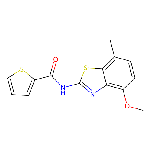 N-(4-methoxy-7-methyl-1,3-benzothiazol-2-yl)thiophene-2-carboxamide structure