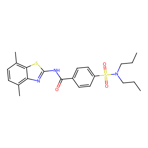 N-(4,7-dimethyl-1,3-benzothiazol-2-yl)-4-(dipropylsulfamoyl)benzamide structure