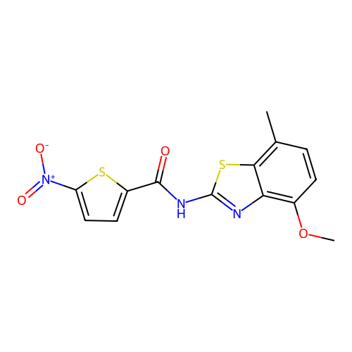 N-(4-methoxy-7-methyl-1,3-benzothiazol-2-yl)-5-nitrothiophene-2-carboxamide structure