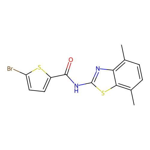 5-bromo-N-(4,7-dimethyl-1,3-benzothiazol-2-yl)thiophene-2-carboxamide structure