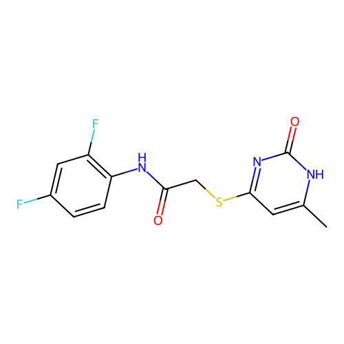 N-(2,4-difluorophenyl)-2-[(6-methyl-2-oxo-1H-pyrimidin-4-yl)sulfanyl]acetamide structure
