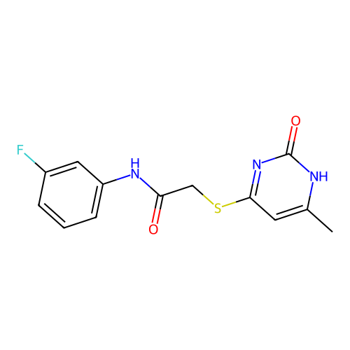 N-(3-fluorophenyl)-2-[(6-methyl-2-oxo-1H-pyrimidin-4-yl)sulfanyl]acetamide structure