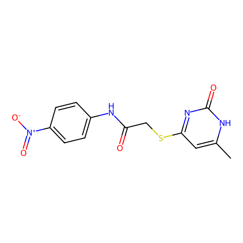 2-[(6-methyl-2-oxo-1H-pyrimidin-4-yl)sulfanyl]-N-(4-nitrophenyl)acetamide structure