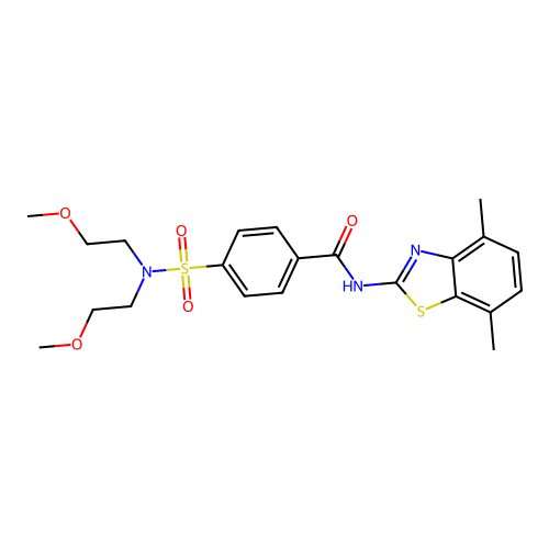 4-[bis(2-methoxyethyl)sulfamoyl]-N-(4,7-dimethyl-1,3-benzothiazol-2-yl)benzamide structure