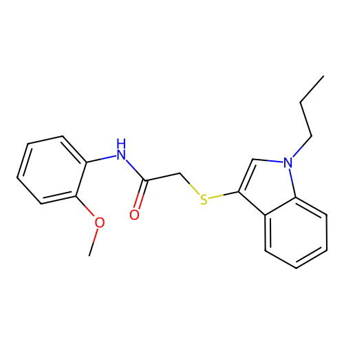 N-(2-methoxyphenyl)-2-(1-propylindol-3-yl)sulfanylacetamide structure