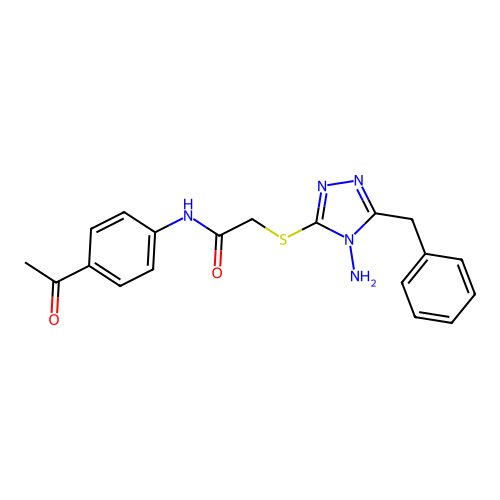 N-(4-acetylphenyl)-2-[(4-amino-5-benzyl-4H-1,2,4-triazol-3-yl)sulfanyl]acetamide structure