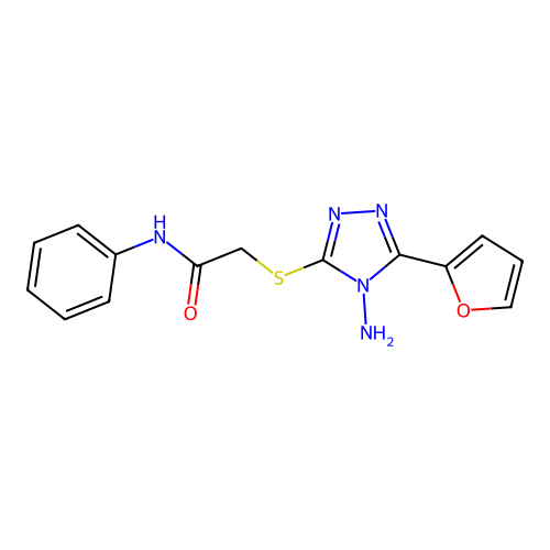 2-((4-amino-5-(furan-2-yl)-4H-1,2,4-triazol-3-yl)thio)-N-phenylacetamide structure