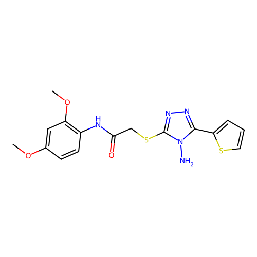2-{[4-amino-5-(thiophen-2-yl)-4H-1,2,4-triazol-3-yl]sulfanyl}-N-(2,4-dimethoxyphenyl)acetamide structure