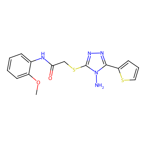 2-{[4-amino-5-(thiophen-2-yl)-4H-1,2,4-triazol-3-yl]sulfanyl}-N-(2-methoxyphenyl)acetamide structure