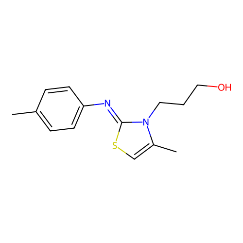 (Z)-3-(4-methyl-2-(p-tolylimino)thiazol-3(2H)-yl)propan-1-ol structure