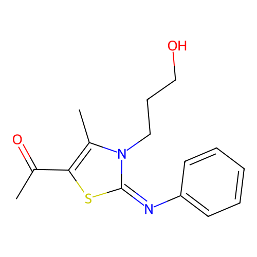 1-[3-(3-Hydroxypropyl)-4-methyl-2-phenylimino-1,3-thiazol-5-yl]ethanone structure