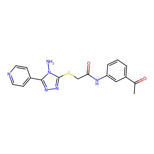 N-(3-acetylphenyl)-2-{[4-amino-5-(pyridin-4-yl)-4H-1,2,4-triazol-3-yl]sulfanyl}acetamide structure