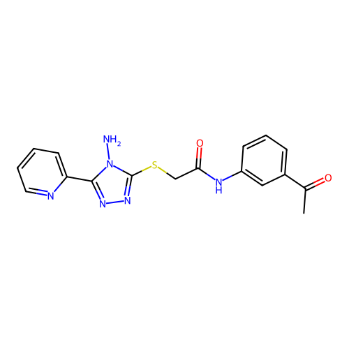N-(3-acetylphenyl)-2-{[4-amino-5-(pyridin-2-yl)-4H-1,2,4-triazol-3-yl]sulfanyl}acetamide structure