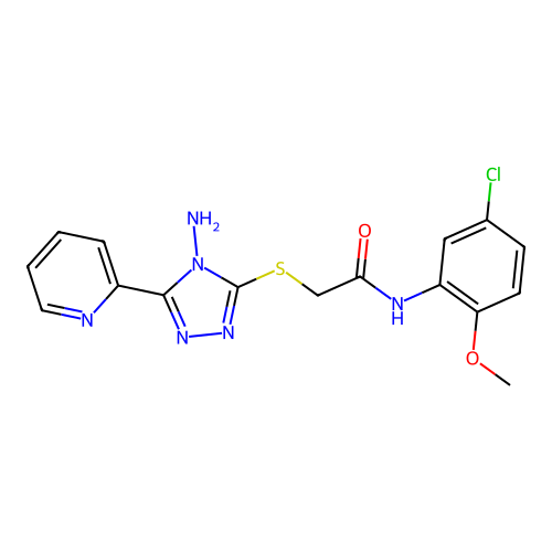 2-{[4-amino-5-(pyridin-2-yl)-4H-1,2,4-triazol-3-yl]sulfanyl}-N-(5-chloro-2-methoxyphenyl)acetamide structure
