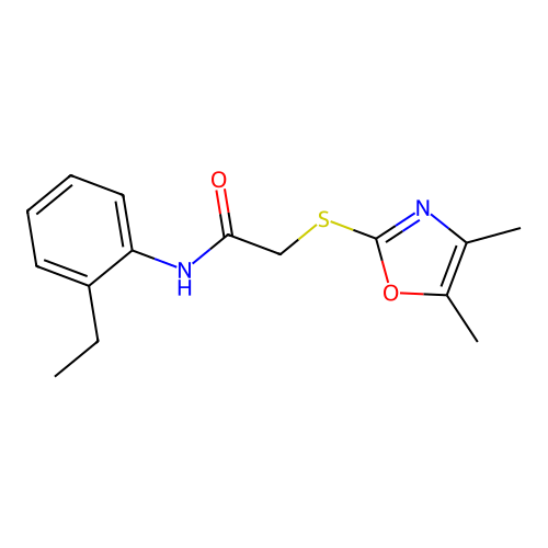 2-[(4,5-dimethyl-1,3-oxazol-2-yl)sulfanyl]-N-(2-ethylphenyl)acetamide structure