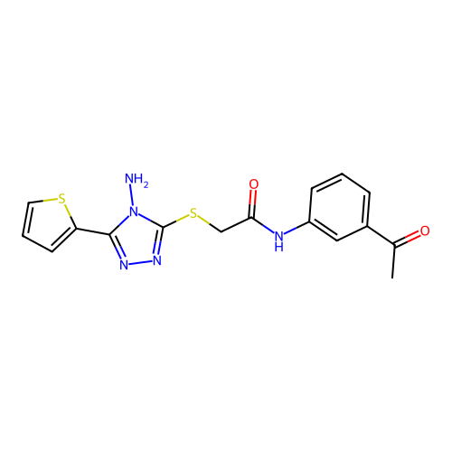 N-(3-acetylphenyl)-2-{[4-amino-5-(thiophen-2-yl)-4H-1,2,4-triazol-3-yl]sulfanyl}acetamide structure