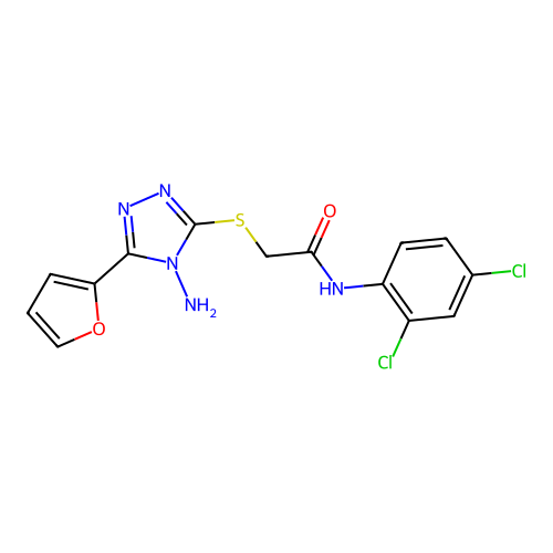 2-{[4-amino-5-(furan-2-yl)-4H-1,2,4-triazol-3-yl]sulfanyl}-N-(2,4-dichlorophenyl)acetamide structure