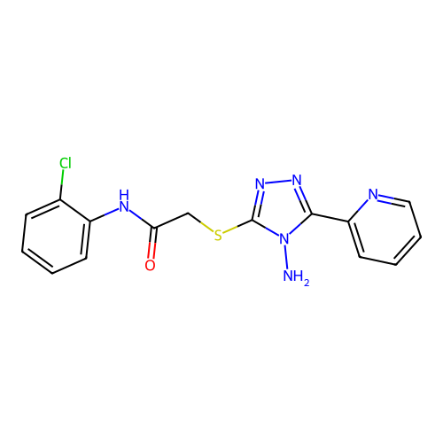 2-{[4-amino-5-(pyridin-2-yl)-4H-1,2,4-triazol-3-yl]sulfanyl}-N-(2-chlorophenyl)acetamide structure