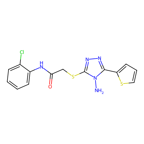 2-{[4-amino-5-(thiophen-2-yl)-4H-1,2,4-triazol-3-yl]sulfanyl}-N-(2-chlorophenyl)acetamide structure