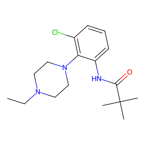 N-[3-chloro-2-(4-ethylpiperazin-1-yl)phenyl]-2,2-dimethylpropanamide structure