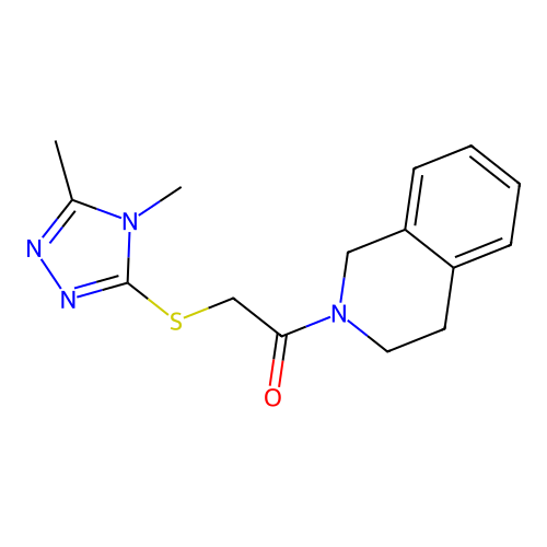 1-(3,4-dihydro-1H-isoquinolin-2-yl)-2-[(4,5-dimethyl-1,2,4-triazol-3-yl)sulfanyl]ethanone structure