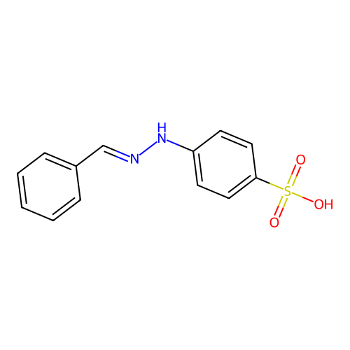 Benzenesulfonic acid, 4-[(phenylmethylene)hydrazino]- structure