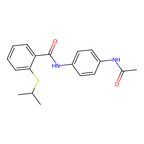 N-[4-(acetylamino)phenyl]-2-(propan-2-ylsulfanyl)benzamide structure