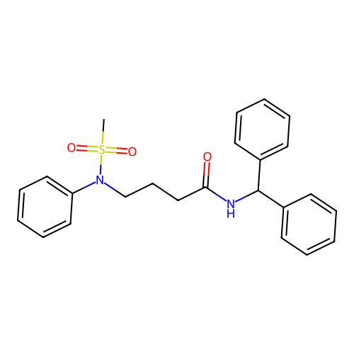 N-(diphenylmethyl)-4-[(methylsulfonyl)(phenyl)amino]butanamide structure
