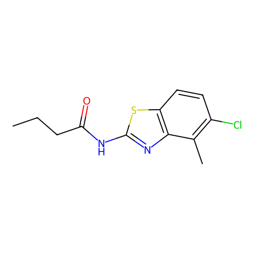 N-(5-chloro-4-methyl-1,3-benzothiazol-2-yl)butanamide structure