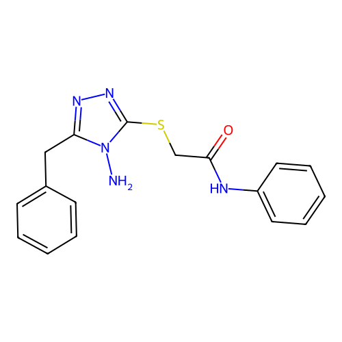 2-[(4-amino-5-benzyl-4H-1,2,4-triazol-3-yl)sulfanyl]-N-phenylacetamide structure