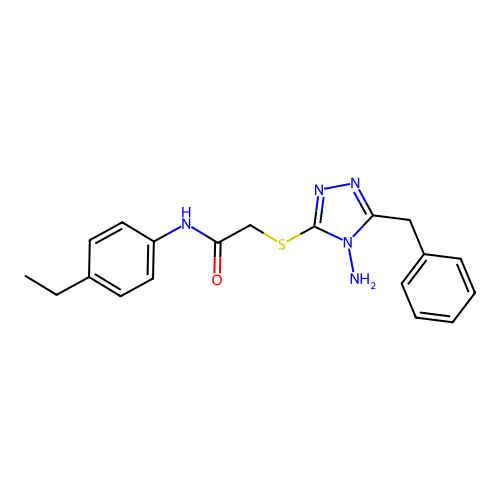 2-[(4-amino-5-benzyl-4H-1,2,4-triazol-3-yl)sulfanyl]-N-(4-ethylphenyl)acetamide structure