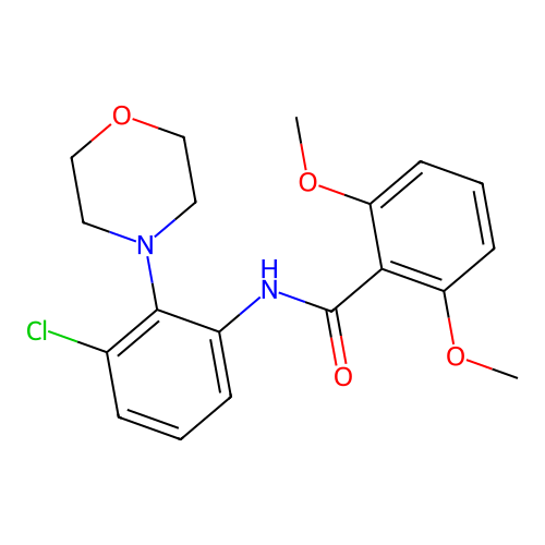 N-(3-chloro-2-morpholin-4-ylphenyl)-2,6-dimethoxybenzamide structure