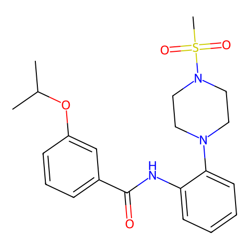 3-isopropoxy-N-{2-[4-(methylsulfonyl)-1-piperazinyl]phenyl}benzamide structure