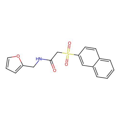N-(2-furylmethyl)-2-(2-naphthylsulfonyl)acetamide structure