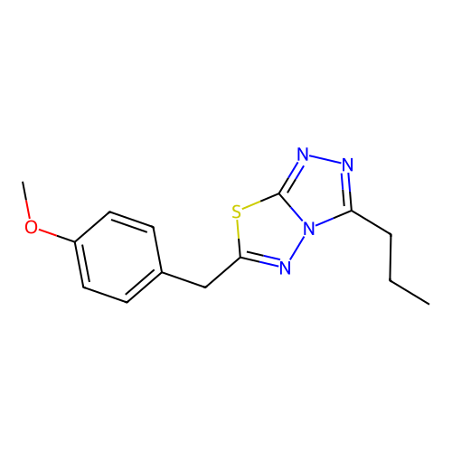 6-(4-Methoxybenzyl)-3-propyl[1,2,4]triazolo[3,4-b][1,3,4]thiadiazole structure