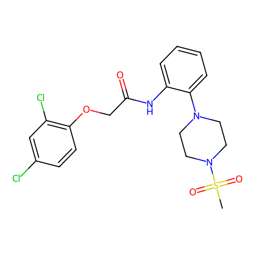 2-(2,4-dichlorophenoxy)-N-{2-[4-(methylsulfonyl)piperazin-1-yl]phenyl}acetamide structure
