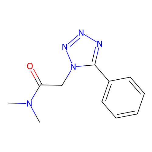 N,N-dimethyl-2-(5-phenyl-1H-tetrazol-1-yl)acetamide structure