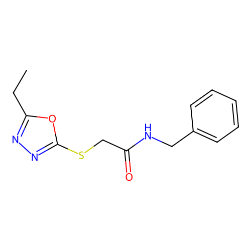 N-benzyl-2-[(5-ethyl-1,3,4-oxadiazol-2-yl)sulfanyl]acetamide structure