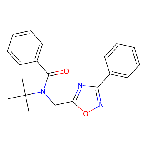 N-tert-butyl-N-[(3-phenyl-1,2,4-oxadiazol-5-yl)methyl]benzamide structure