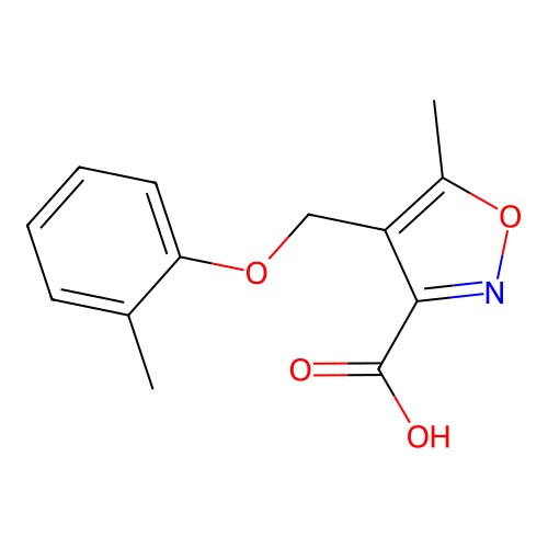 5-Methyl-4-[(2-methylphenoxy)methyl]isoxazole-3-carboxylic acid structure