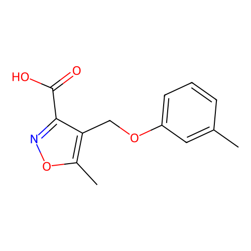 5-Methyl-4-[(3-methylphenoxy)methyl]isoxazole-3-carboxylic acid structure