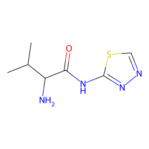 2-amino-3-methyl-N-(1,3,4-thiadiazol-2-yl)butanamide structure
