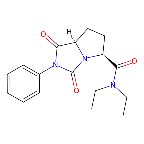 1H-Pyrrolo(1,2-c)imidazole-5-carboxamide, hexahydro-N,N-diethyl-1,3-dioxo-2-phenyl-, trans-(+-)- structure