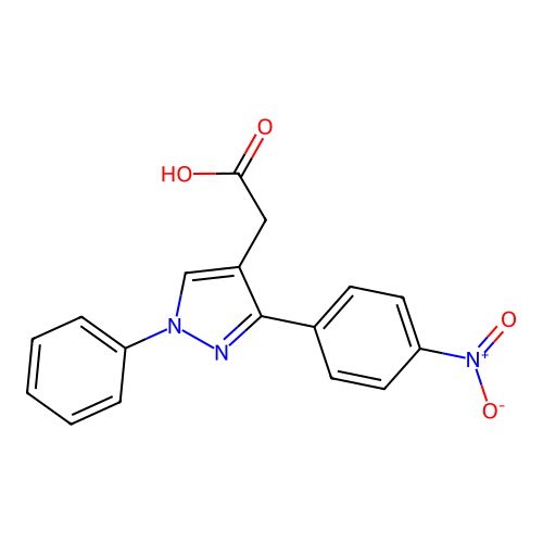 [3-(4-nitrophenyl)-1-phenyl-1H-pyrazol-4-yl]acetic acid structure