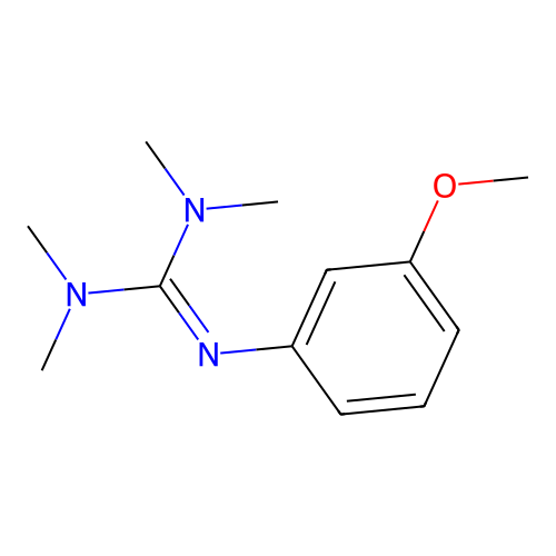 N''-(3-methoxy-phenyl)-N,N,N',N'-tetramethyl-guanidine structure