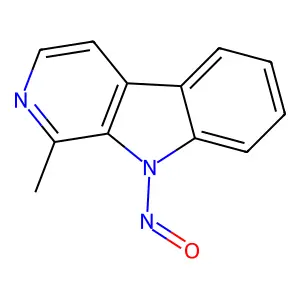 9H-Pyrido(3,4-b)indole, 1-methyl-9-nitroso- structure